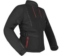 Richa Monaco Mesh WP Chaqueta textil impermeable para mujer, negro-rojo, tamaño M