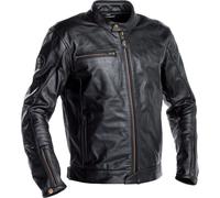 Richa Normandie Chaqueta de cuero para moto, negro, tamaño 58 para Hombres