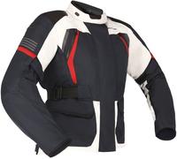 Richa Phantom 3 impermeable Chaqueta textil de motocicleta para mujer, Gris claro/azul/rojo, Talla S