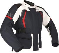 Richa Phantom 3 impermeable Chaqueta textil de motocicleta para mujer, Gris claro/azul/rojo, Talla XXL