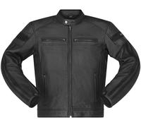 Richa Retro Racing 4 Black Edition Chaqueta de cuero para moto, negro, tamaño 52 para Hombres