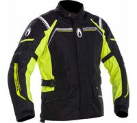 Richa Storm 2 chaqueta textil impermeable para motocicletas, negro-amarillo, tamaño 4XL para Hombres
