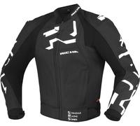 Richa Stradale Chaqueta de cuero para moto perforada, negro-blanco, tamaño 48 para Hombres