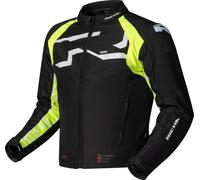 Richa Stradale Tex Chaqueta Textil de Motocicleta Impermeable, negro/amarillo, Talla 3XL
