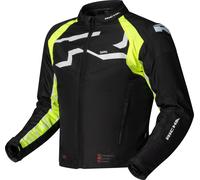 Richa Stradale Tex Chaqueta Textil de Motocicleta Impermeable, negro/amarillo, Talla XL