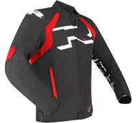 Richa Stradale Tex WP Chaqueta textil de moto impermeable, negro/rojo/blanco, Talla XL