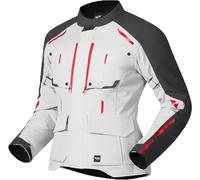 Richa Taurus Chaqueta impermeable para motocicletas, gris-rojo, tamaño XL para Mujer