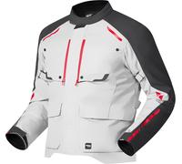 Richa Taurus Chaqueta Textil de Motocicleta Impermeable, gris/rojo, Talla L