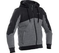 Richa Titan Core Sudadera con capucha con cremallera para motocicleta, negro/gris, Talla 3XL