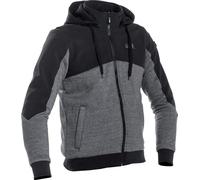 Richa Titan Core Sudadera con capucha con cremallera para motocicleta, negro/gris, Talla S