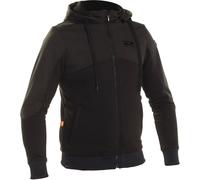 Richa Titan Core Sudadera con capucha con cremallera para motocicleta, negro, Talla 3XL