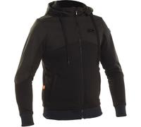Richa Titan Core Sudadera con capucha con cremallera para motocicleta, negro, Talla S