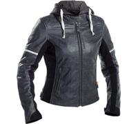 Richa Toulon 2 Chaqueta de cuero de moto para mujer, gris oscuro, Talla 38