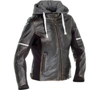 Richa Toulon 2 Chaqueta de cuero de moto para mujer, Marrón oscuro, Talla 36
