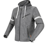 Richa Toulon 2 Chaqueta de cuero para moto, Gris/Blanco, Talla 52