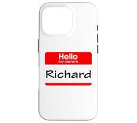 Richard, Hola, me llamo Etiqueta, Insignia Carcasa para iPhone 16 Pro