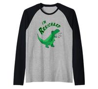 Richard I'm Rrrichard Lindo T-Rex Dino Roar Nombre para Niños Camiseta Manga Raglan