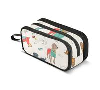 Richard Scari - Estuche para lápices de perro estilo perro, gran capacidad, para niños y niñas, 3 compartimentos, organizador de papelería, estuche para escuela, oficina, trabajo, Richard Scari Style