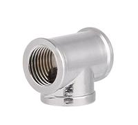 Richer-R Adaptador Rosca G1 / 4 Tipo T de 3 Vías para Sistema de Refrigeración por Agua de PC Universal(Latón+Cromado)