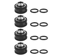 Richer-R Kit de Accesorios para Refrigeración por Agua,Tubo Duro de Acrílico Rígido de Compresión,(YGKN-C16MM,latón)(4PCS Negro)