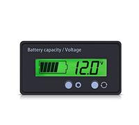 Richer-R Medidor de Capacidad de la Batería Universal Monitor Medidor de Voltaje con Pantalla LCD Indicador Medidor de Batería,Compatible con Batería de 12-48 V，Luz de Fondo Verde，Negro