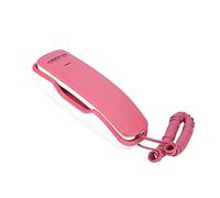Richer-R Mini Teléfono Alámbrico, Extensión de Teléfono Fijo con Función Múltiple, Teléfono Montado en Pared y Sobremesa para Baño Hogar Casa Hotel y Motel etc. (Rosa)
