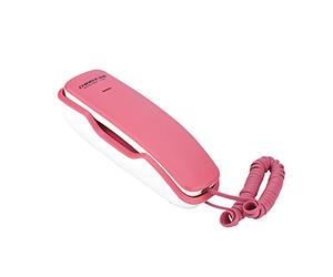 Richer-R Mini Teléfono Alámbrico, Extensión de Teléfono Fijo con Función Múltiple, Teléfono Montado en Pared y Sobremesa para Baño Hogar Casa Hotel y Motel etc. (Rosa)