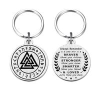 Richesele Regalos vikingos para hombre, llavero de protección de amuleto de runas vikingas celtas, mitología nórdica, talismán protector, regalo de viaje seguro, Llavero Odin Valknut, S