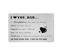 Richesele Tarjeta de cartera grabada con texto en inglés "I Love You Dad", regalo para el día del padre, idea de regalo de cumpleaños y Navidad para papá