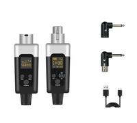 Richeyty 0 V/48 V Micrófono inalámbrico XLR transmisor y receptor micrófono inalámbrico recargable para micrófono dinámico