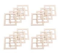 Richeyty 16 Uds. Marcos de Ventanas de Madera A Escala, Muebles, Marcos de Ventanas en Miniatura para Accesorios de Muebles de Casa de Muñecas