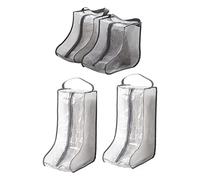 Richeyty 2 paquetes de botas altas y bajas portátiles + 2 paquetes cortos impermeables para botas de viaje y todos los días gris, gris
