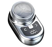 Richeyty Afeitadora EléCtrica PortáTil Afeitadora de Bolsillo para Hombres Mini Afeitadora de Barba Pantalla LCD de AlimentacióN Afeitadora Recargable para Viajes en Casa-B