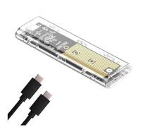 Richeyty Carcasa para SSD M2 M.2 NVMe+NGFF con Protocolo Dual USB 3.2 Gen2 10 Gbps Carcasa para Unidad Externa Transparente para PC B