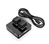 Richeyty Mini teclado personalizado 2 RGB Macro OSU Teclado Mecánico Programable para Juegos, Negro Tipo A