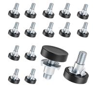 Richeyty Pies de nivelación roscados de 1/4 de pulgada, 16 piezas de niveladores para muebles con forma de T, patas para muebles ajustables con tornillo roscado