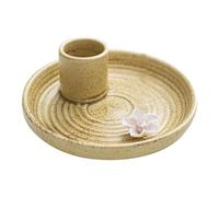 Richeyty Soporte de incienso amarillo, porta incienso de cerámica, soporte de madera perfumada, simple y moderno porta incienso de terracota puerta