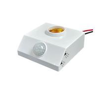 Richeyty Soporte de LáMpara con Sensor Infrarrojo PIR de Cuerpo Humano E27, 220V, con Interruptor Regulador, Base de LáMpara con Detector de Movimiento