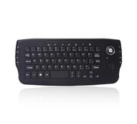 Richeyty Teclado para juegos ergonómico Mini inalámbrico 2,4 G con 15 multimedia y Trackball