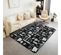 richhome Alfombra de fútbol de 150 x 200 cm para dormitorio, deportes, rugby, juegos, sala de estar, alfombra suave antideslizante para decoración de Las Vegas, alfombra de piso interior para el hogar