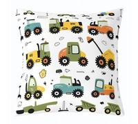 richhome Juego de 1 funda de cojín de coche de dibujos animados, 45 x 45 cm, para excavadora, tractor, para niños, niñas, adolescentes, vehículos de construcción, equipamiento para el hogar, camiones