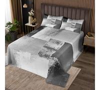 richhome Juego de colcha de pintura al óleo abstracta tamaño king para niños y niñas, juego de colcha de arte abstracto para niños, mujeres y hombres, ultra suave, gris, moderno, acolchado, decoración