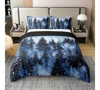 richhome Smoky Mountain - Juego de funda de edredón 100 % algodón, tamaño King, para niños y niñas, juego de ropa de cama natural, transpirable, suave, 3 piezas, decoración de dormitorio, microfibra