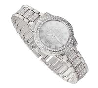 richhut Reloj de Lujo con Diamantes para Niños - Iced out Bling Chapado en Platino - Esfera Redondo Circonitas Gypsophila Correa 19,5cm - Incluye Caja de Regalo