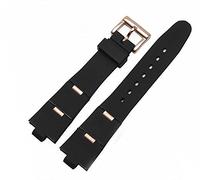 [Richie strap]2 mm X 8 mm Correa de reloj de buzo de buceo de caucho negro Hebilla apta para Divas 'Dream (Oro rosa)