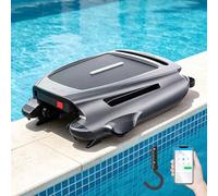 richigblosmum Limpiafondos Piscina con App - Trabajo Continuo 24H, Carga Solar y CC, Evitación de Obstáculos, Planificación Automática de Ruta para Piscinas sobre y bajo Tierra