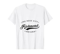 Richmond Indiana The Rose City Retro Logo Hombres y Mujeres Camiseta