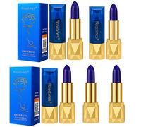 Richolyn 5 Lápiz Labial Azul Brillante | Lápiz Labial Azul Brillante,Lápiz Labial mágico Que Color, bálsamo Labial teñido (Azul Cambiado Rosa) humectante Lazy Lipstick para ujeres