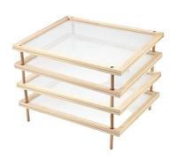 Richolyn Secado Hierbas Secado Pasta Madera, Secador Alimentos apilable Madera con Red, Herramienta deshidratación confiable Almacenamiento Frutas