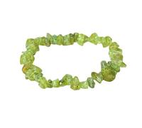 RICHRAIN Pulsera De Cristal Natural, Irregular Perlas Chips De Piedras Preciosas Pulsera (18 Peridot)